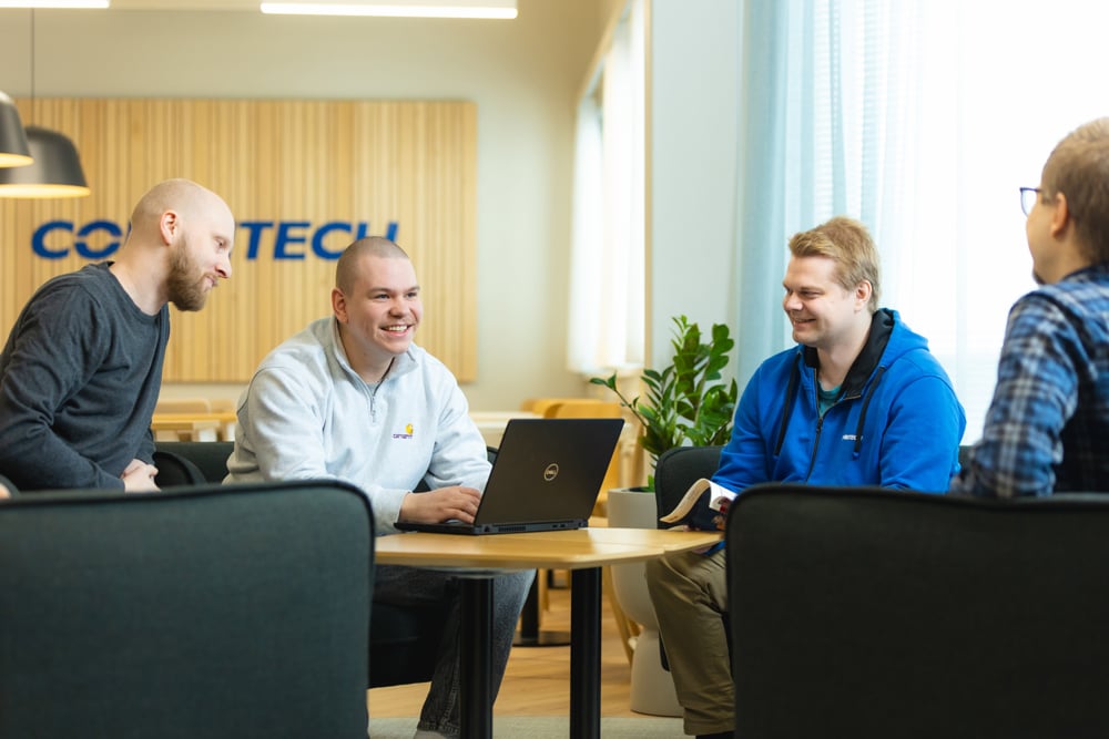 Emloyees of Combitech talking